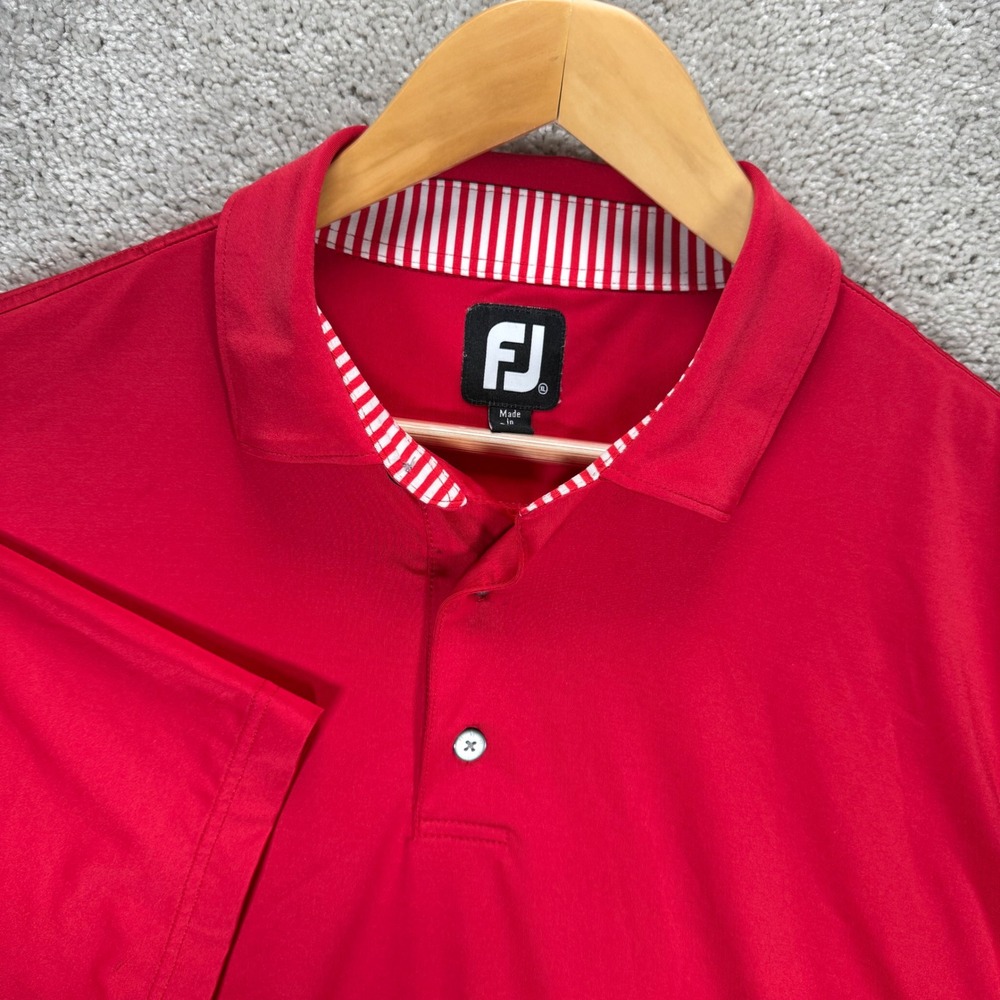 FootJoy FJ Men's XL Red Brickyard Performance Golf Polo Shirt XL Short Sleeve